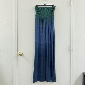 Soma Soft Maxi Dress Cover up Beachwear Ombre Green Blue Size MEDIUM